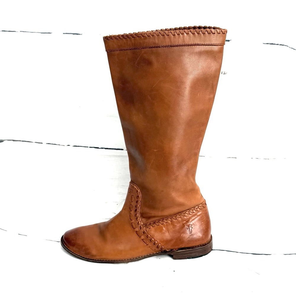 Frye Boots Women's 9.5B Brown Pull On Leather Western Mid Calf 77875